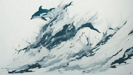 blekkmaleri: Dolphin_01