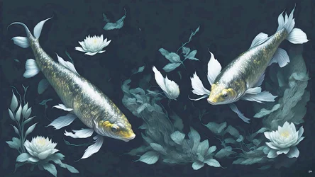 blekkmaleri: Koi-Karpfish_yellow_02