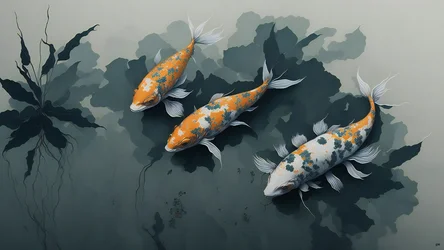 blekkmaleri: Koi karpefisk_02