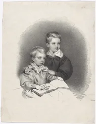 Kronprins Franz Joseph og erkehertug Ferdinand Maximilian Josef som barn