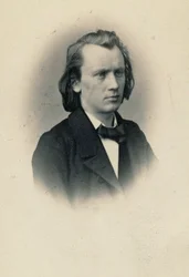Portrett av komponisten Johannes Brahms 1833-1897, ca 1863.