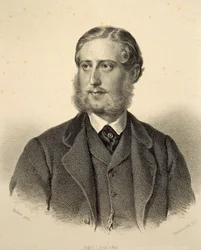 Portrett av Ferdinand Bonaventura, prins Kinsky (1834-1904). Gravering av Josef Kriehuber