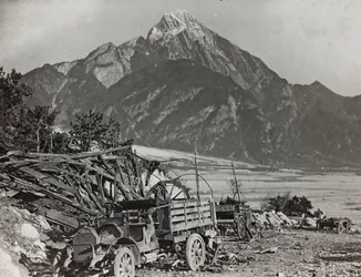 Album "Min verdenskrig - minner fra den sørvestlige fronten i Kärnten, Italia, Trentino-Alto Adige) 31/03/1915-12/11/ 1918 - Josef Zohles Vienna ": ved elven Tagliamento (f.