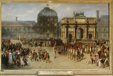 Militæroppsummering foran Tuileriene-palasset i Paris i 1810 …