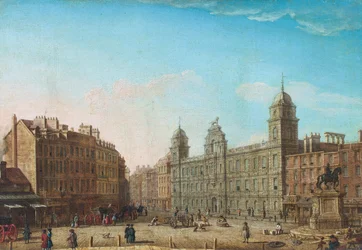 Utsikt over Northumberland House (olje over trykt base)