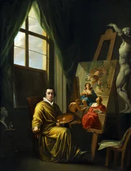 Selvportrett i hans studio, 1808-1810.