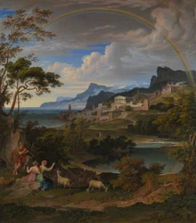 Heroisk landskap med regnbue, 1824.
