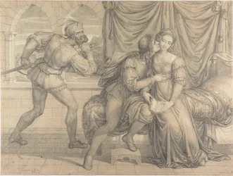 Paolo og Francesca, overrasket av Gianciotto Malatesta, 1809.