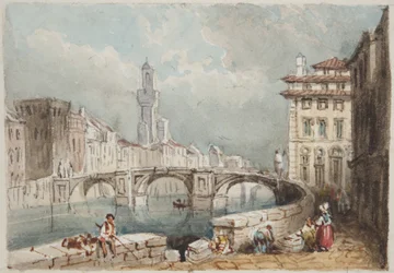 Florence, limt inn i Thomas Moodys Journal of a tour through Sveits og Italia, 1822 (wc på papir)