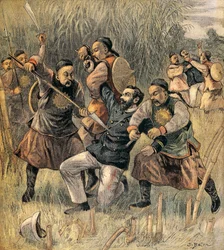 To franske offiserer drept i Quang-Tcheou-Wan, desember 1899, i begynnelsen av bokseropprøret. Kina