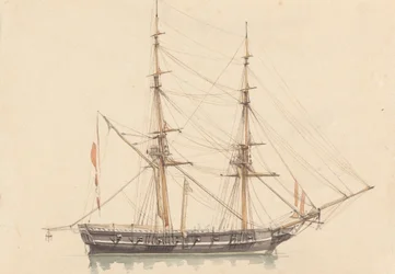 Single Brigantine, seil rullet
