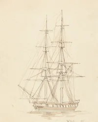 Enkel hermafrodittbrigg, bue forover