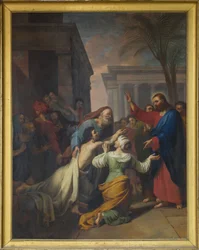 Oppstandelsen til sønnen til enken i Naim. Olje på lerret av Jacques Chabord (1786-1848). Skipet til katedralen i Sens