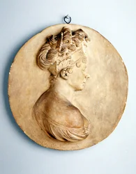 Sirkulært relieff av Madame Recamier, ca. 1801-1802 (terrakotta)