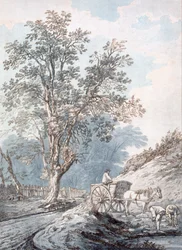 Kjerre og hest (myk grunnetsing)