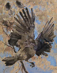 The Rooks Nest (gouache på lin)