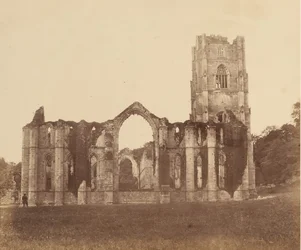 Fountains Abbey. The Chapel of the Nine Alters, eksteriør, 1850-tallet.