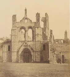 Kirkstall Abbey. Fra vesten, 1850-årene.