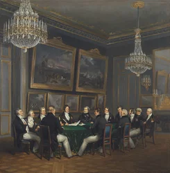 Louis Philippe (1773-1850) hertug av Orleans, undertegner proklamasjonen av rikets generalløytnant, 31. juli 1830