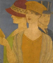 Arts and Crafts Movement: Besøkende på en utstilling av Southall, Joseph Edward (1861-1944)