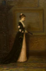 Portrett av en dame (olje på lerret)