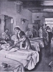 Boerfanger i Palace Hospital i Simonstown, illustrasjon fra After Pretoria: The Guerilla War, 1902
