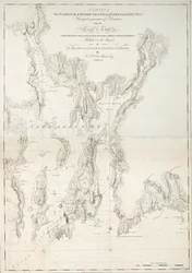 Et kart over havnen i Rhode Island og Narraganset Bay