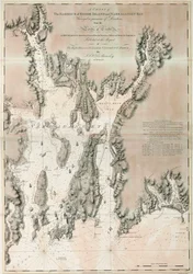 Kart over Ipswich Bay og Cape Ann, Atlanterhavskysten i Nord-Amerika