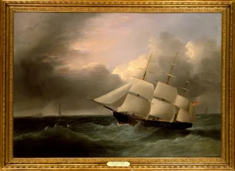 West Indiaman handelsskip / maleri av J.Heard, 1800-tallet