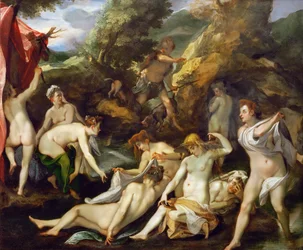 Barokk: Diana og Aktaion av Joseph Heintz den eldre (1564-1609), ca. 1595. Olje på kobber, 40x49. Kunsthistorisches Museum, Wien