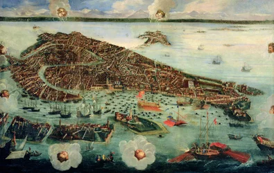 Fugleperspektiv av Venezia