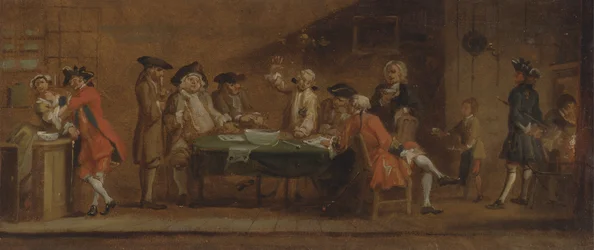 Figurer i en taverna eller kaffebar, ca. 1725 eller etter 1750.