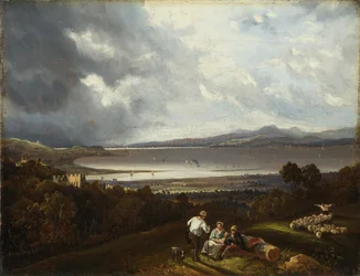 Ser mot munnen til Avon, muligens 1832 (olje på lerret)
