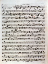 Side med partitur av Symfoni i dur av Pleyel