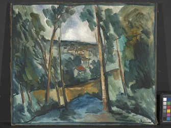 Village In The Valley (olje på lerret)