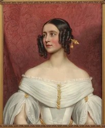 Prinsesse Adelgunde av Bayern 1823-1914 som brud, 1842.