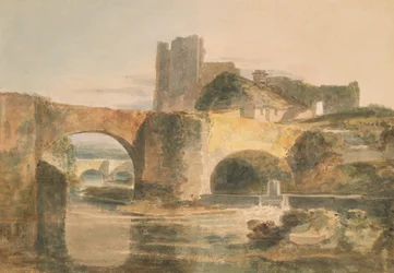 Brecon Bridge and Castle, ca. 1795 (akvarell på papir)