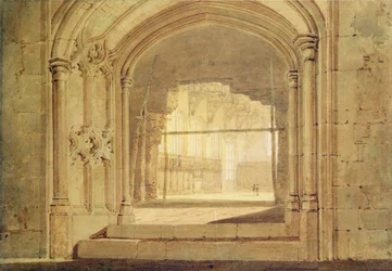 Christchurch Hall, Oxford, ca. 1800 (akvarell på papir)