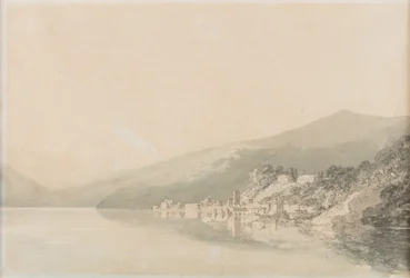 Kloster ved Villa Giulia, Comosjøen, ukjent dato (akvarell på papir)