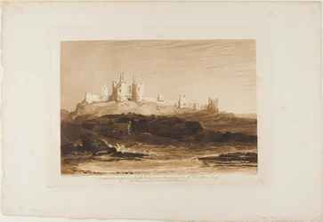 Dunstanborough Castle, plate 14 fra Liber Studiorum