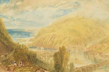 East and West Looe, Cornwall, ca. 1816 (akvarell på papir)