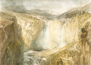 Fall Of The Tees, Yorkshire (akvarell over blyant på off-white vevd papir)