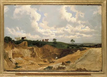 Gravel Pit på Shotover Hill, nær Oxford, ca. 1818 (olje på kvernbrett)