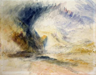 Mount St Gothard (akvarell på papir)