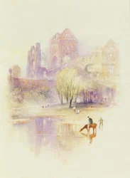 New Abbey, nær Dumfries (pastell på papir)