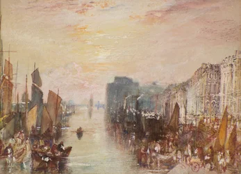 Elvescene, Le Havre, ca. 1832 (akvarell)