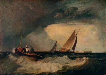 Shoeburyness Fisherman Hailing a Whitstable Hoy, aka The Pilot Boat, and The Red Cap, c1809