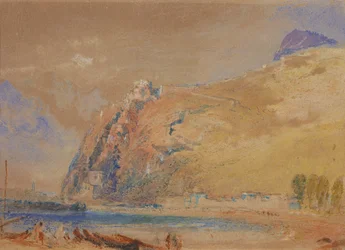 Bastillen i Grenoble fra Isere-dalen, ca. 1836 (akvarell på papir)