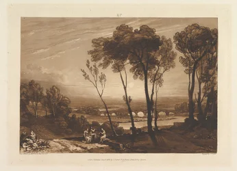 The Bridge in Middle Distance Liber Studiorum, del III, plate 13, 10. juni 1808.