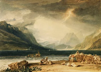 The Lake of Thun, Sveits, ca. 1802-10 (akvarell)